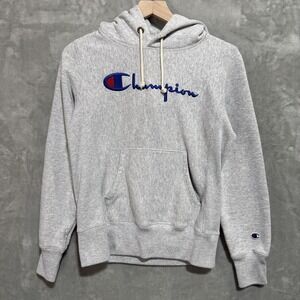 Champion Hoodie Mens‎ Small Reverse Weave Pullover Sweatshirt Embroidered